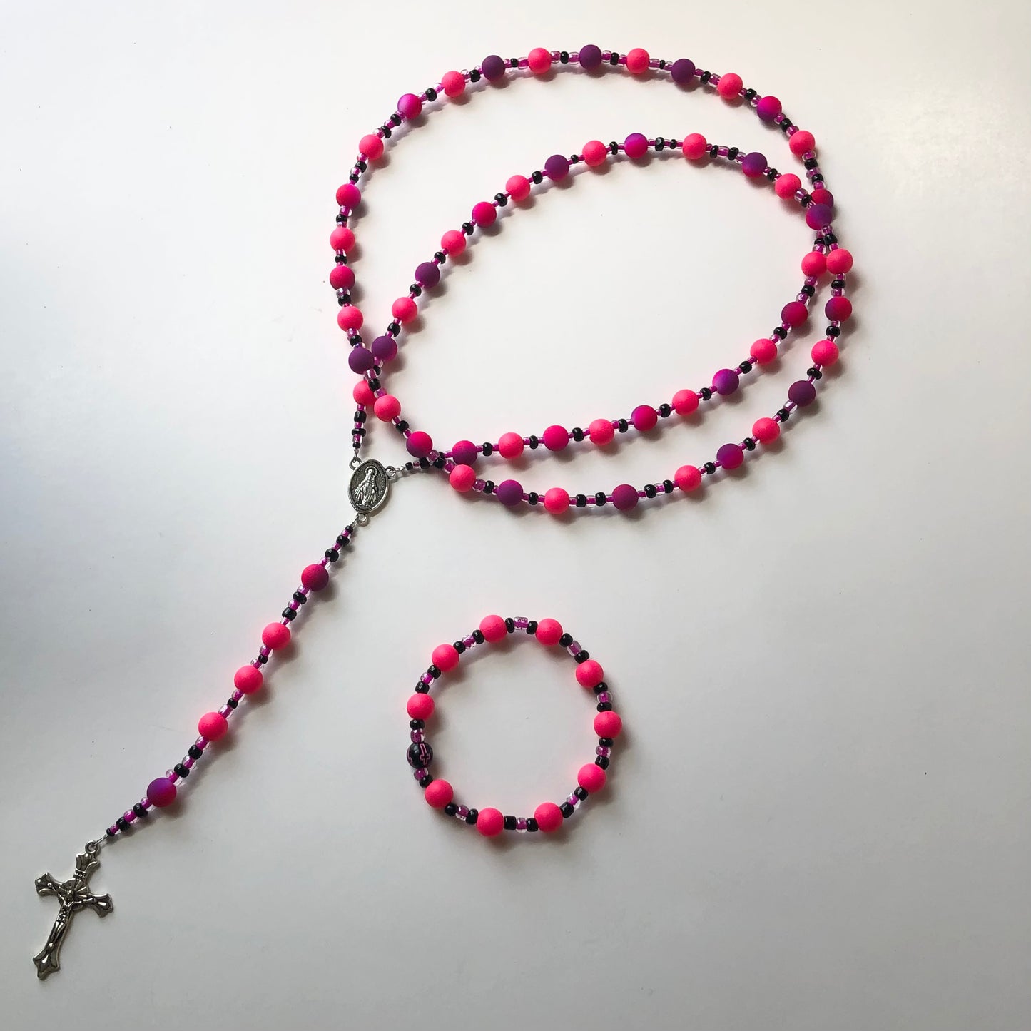 Tie die Pink Rosary