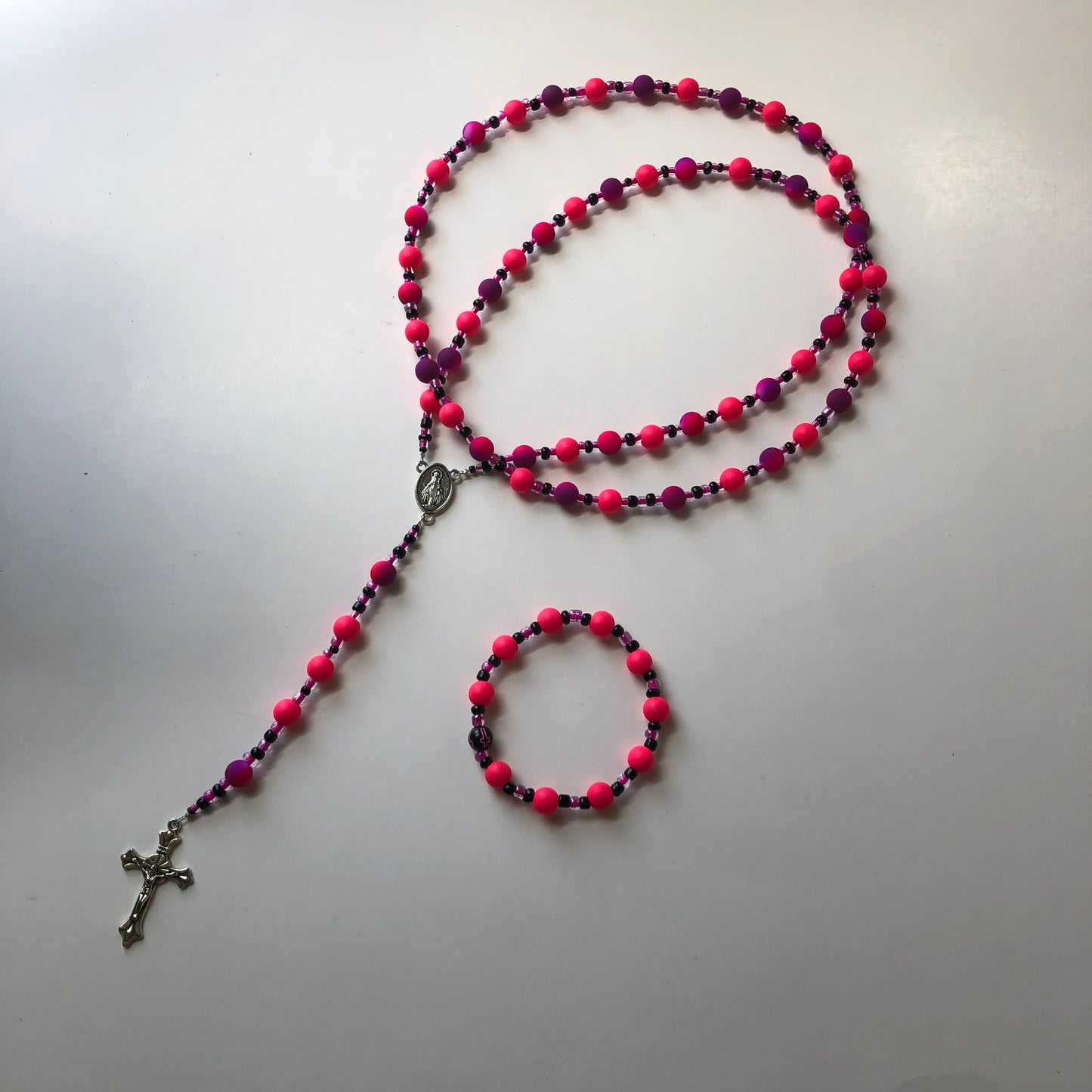 Tie die Pink Rosary