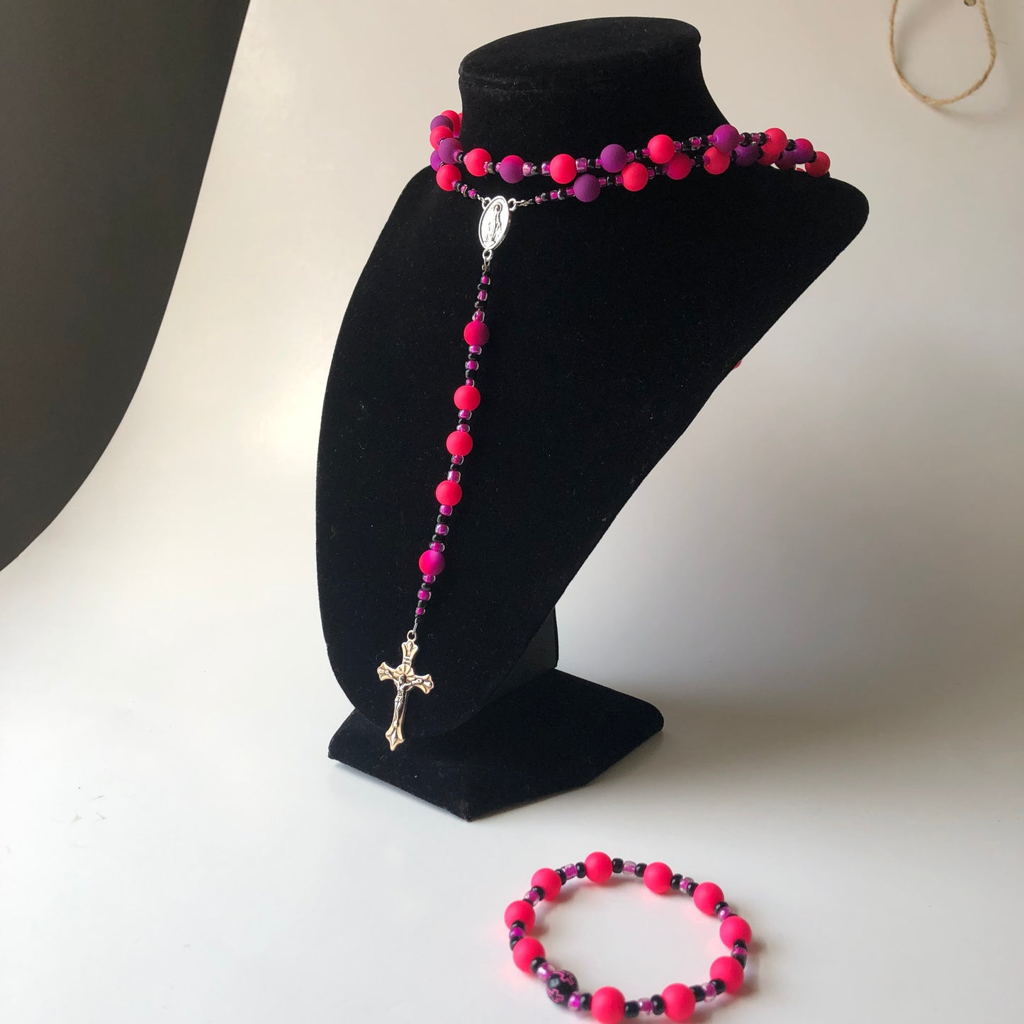 Tie die Pink Rosary