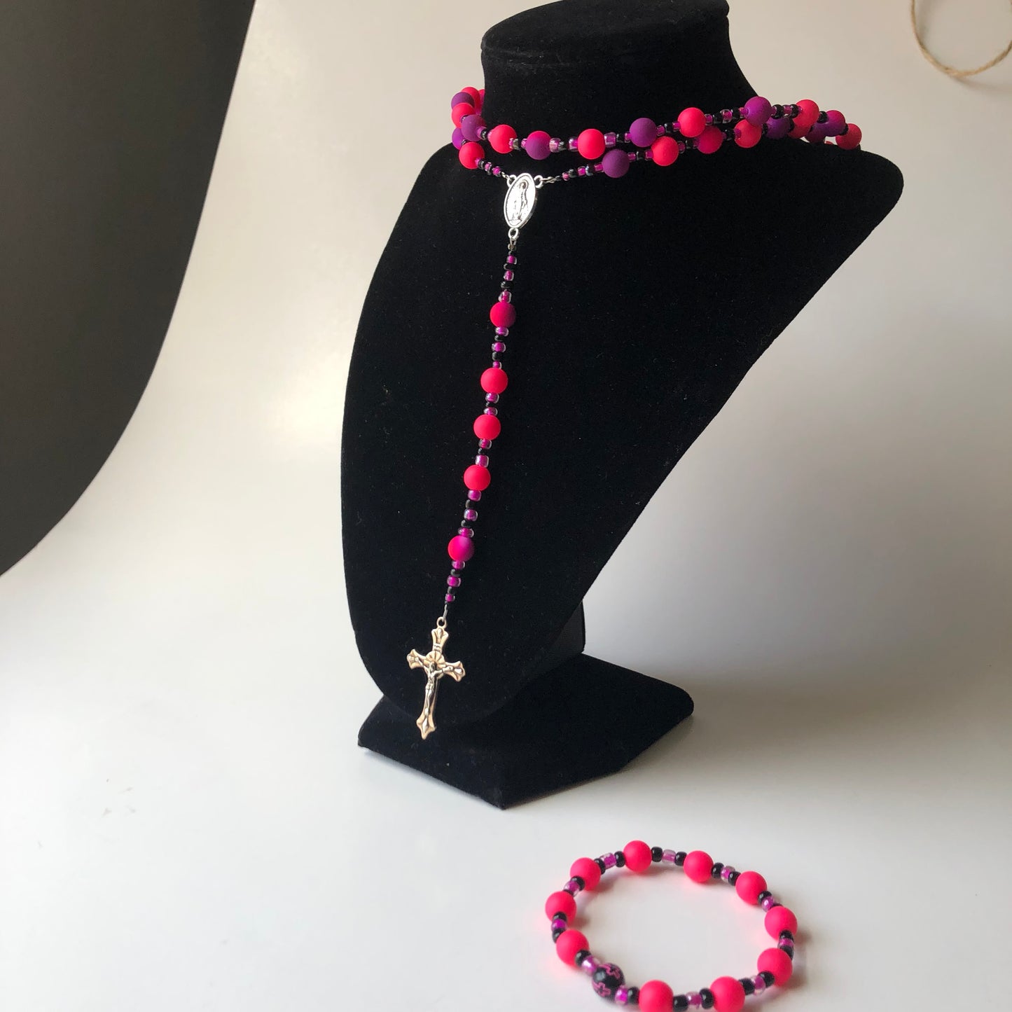 Tie die Pink Rosary