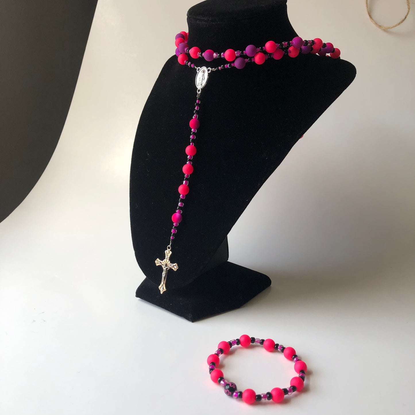 Tie die Pink Rosary