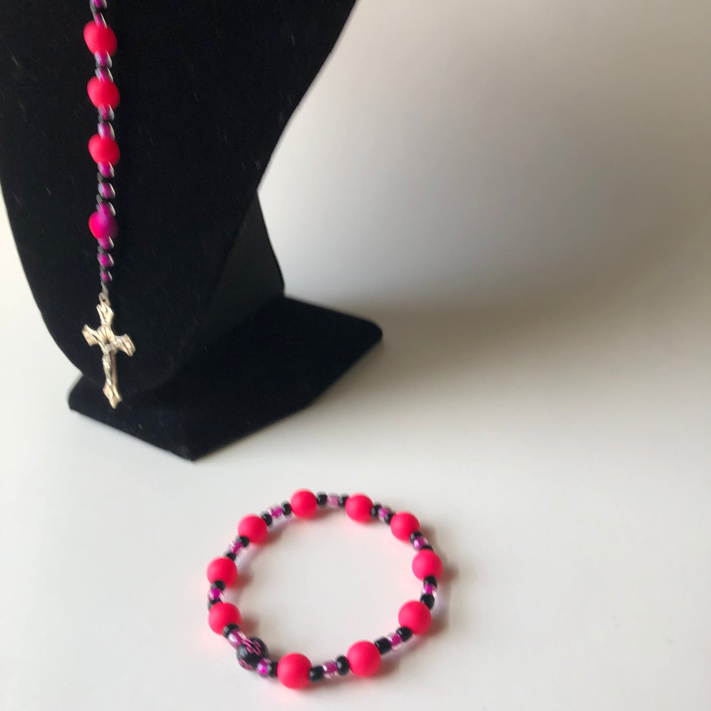 Tie die Pink Rosary