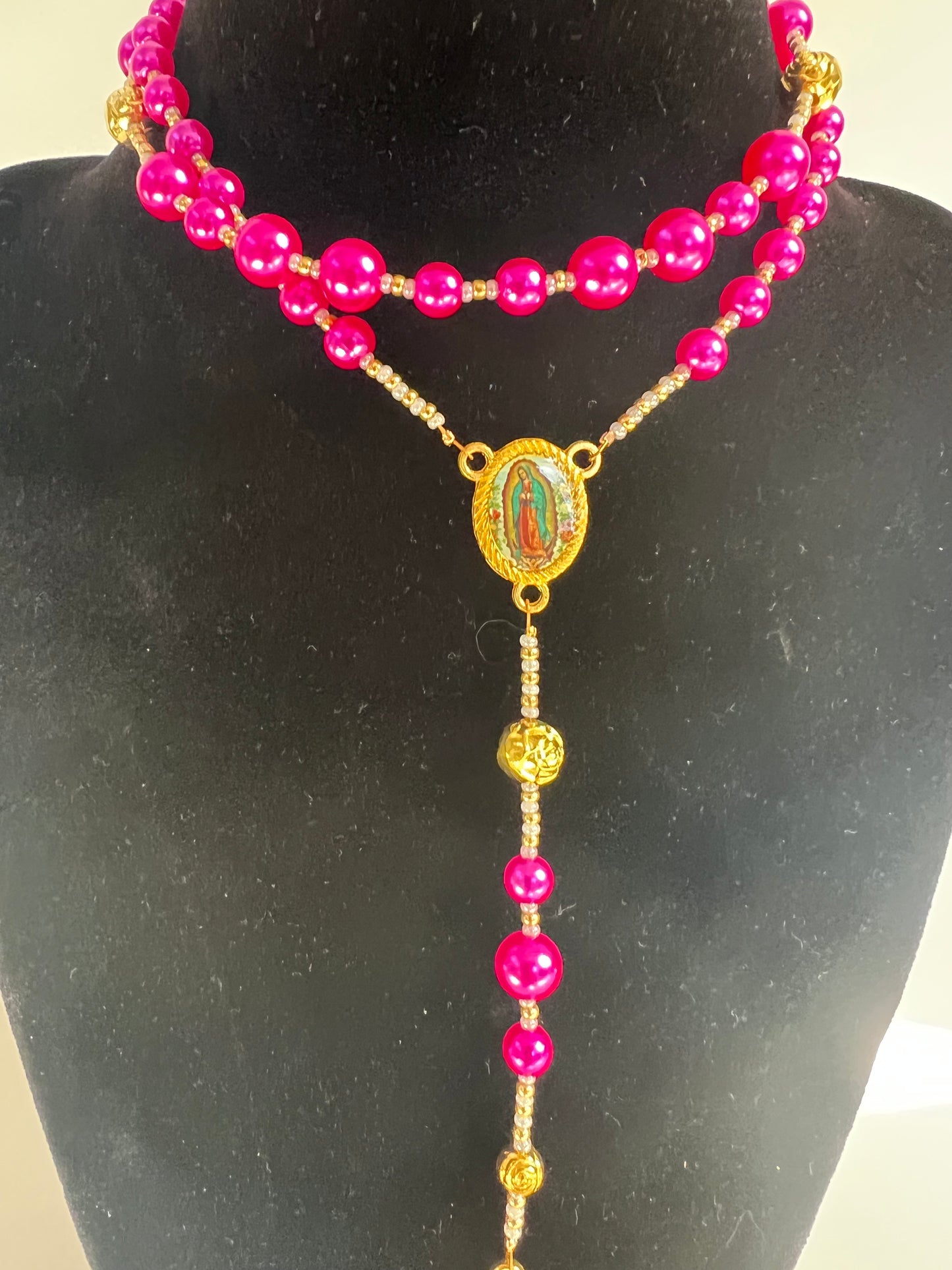 Deep Pink Rosary