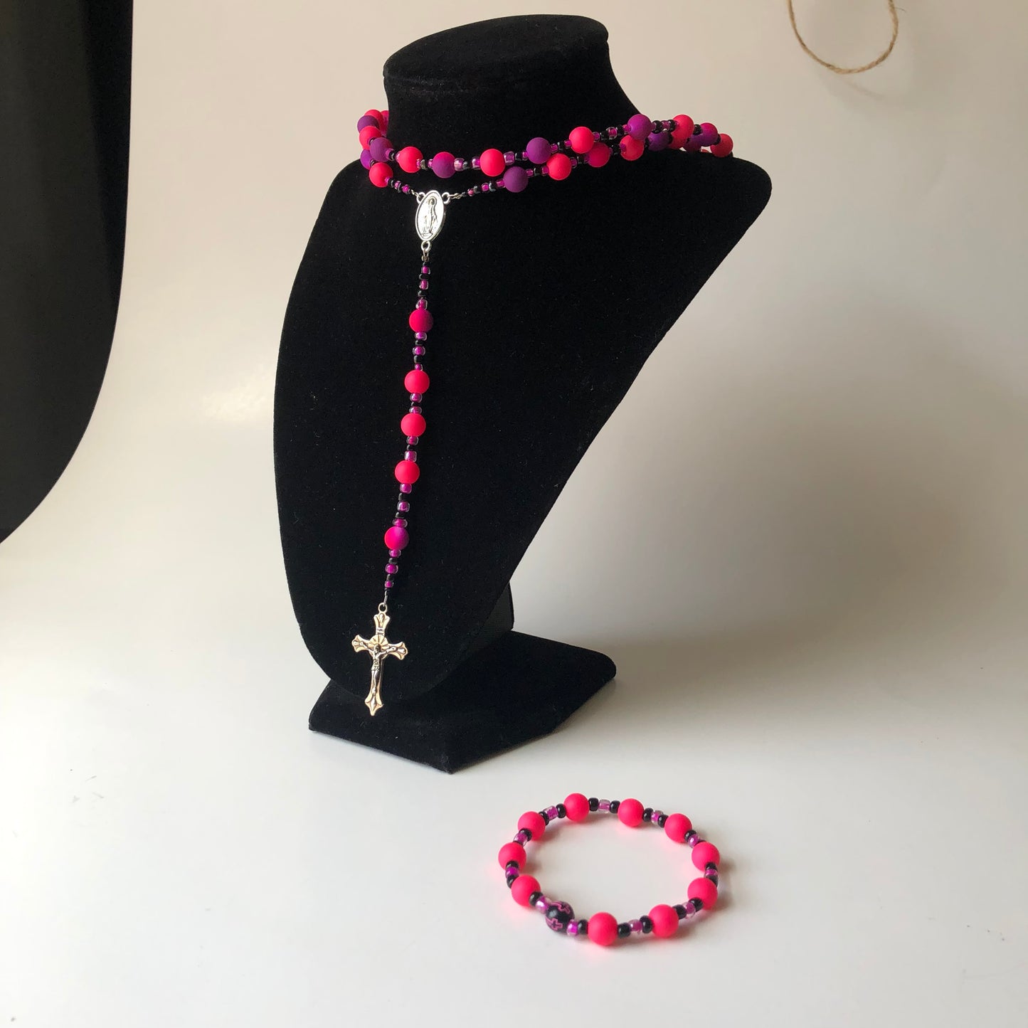 Tie die Pink Rosary